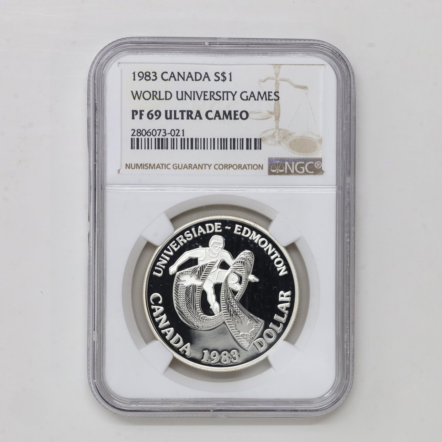 1983 Canada World University Games Proof .50 Silver Dollar NGC Cert. PF69 Ultra Cameo