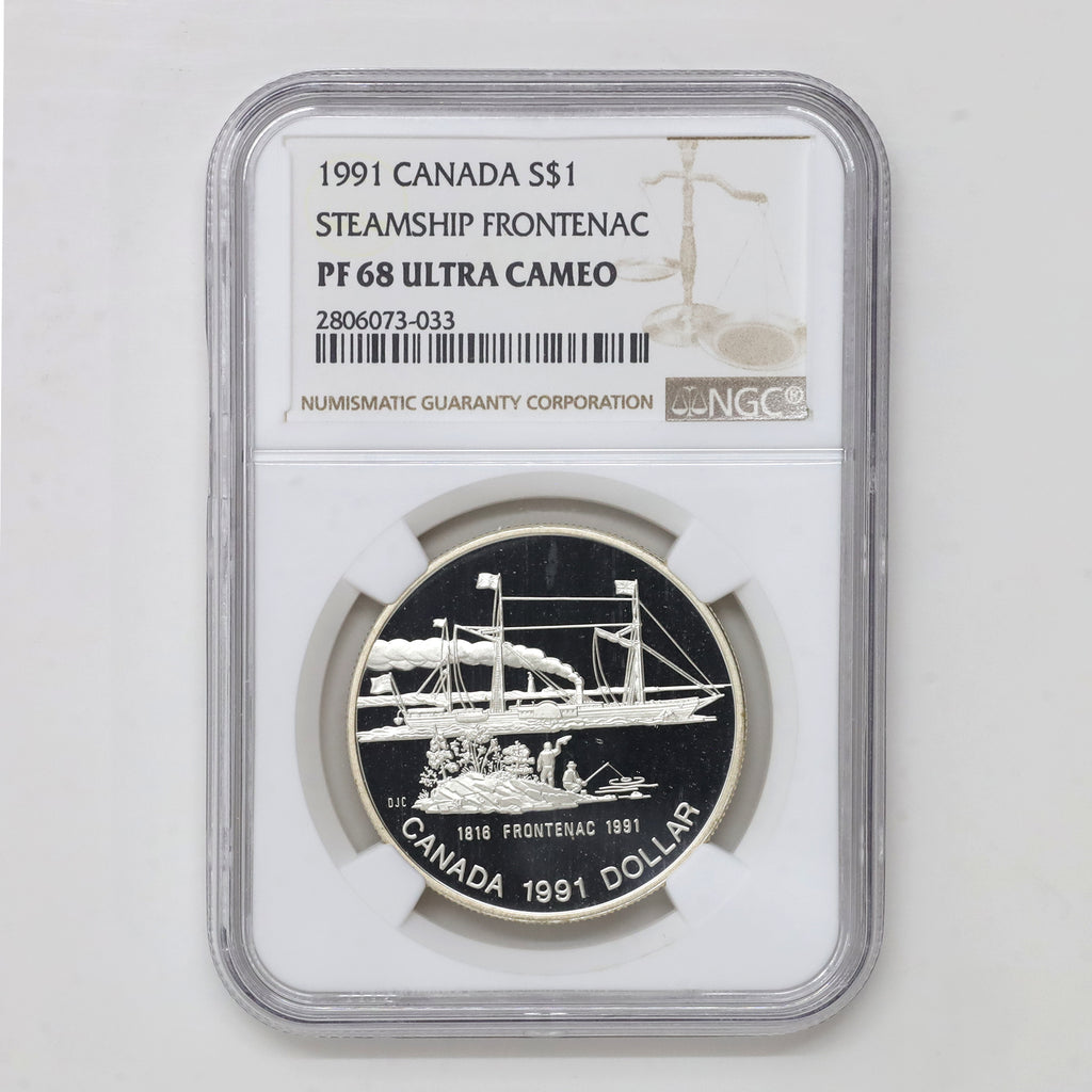 1991 Canada 175th Ann. of the Frontenac Proof .50 Silver Dollar NGC Cert. PF68 Ult. Cameo