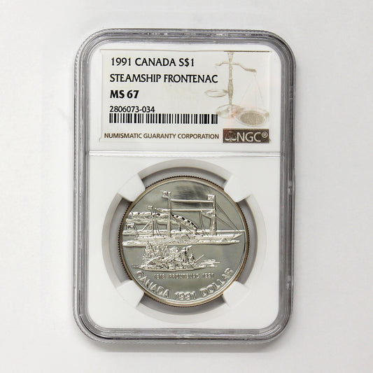 1991 Canada 175th Ann. of the Frontenac Proof .50 Silver Dollar NGC Cert. PF68 Ult. Cameo