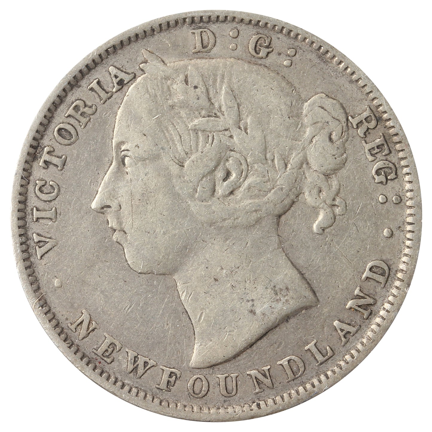 1900 Newfoundland 20-cents Very Fine (VF20) Scratched, cleaned, or impaired