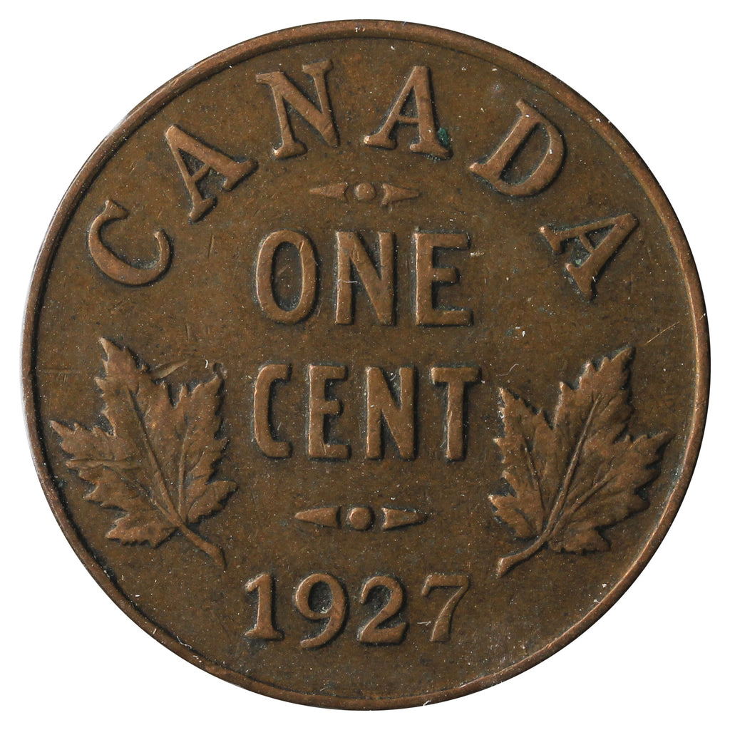 1927 Canada 1-Cent F-VF (F15) Scratched, Cleaned, or Impaired