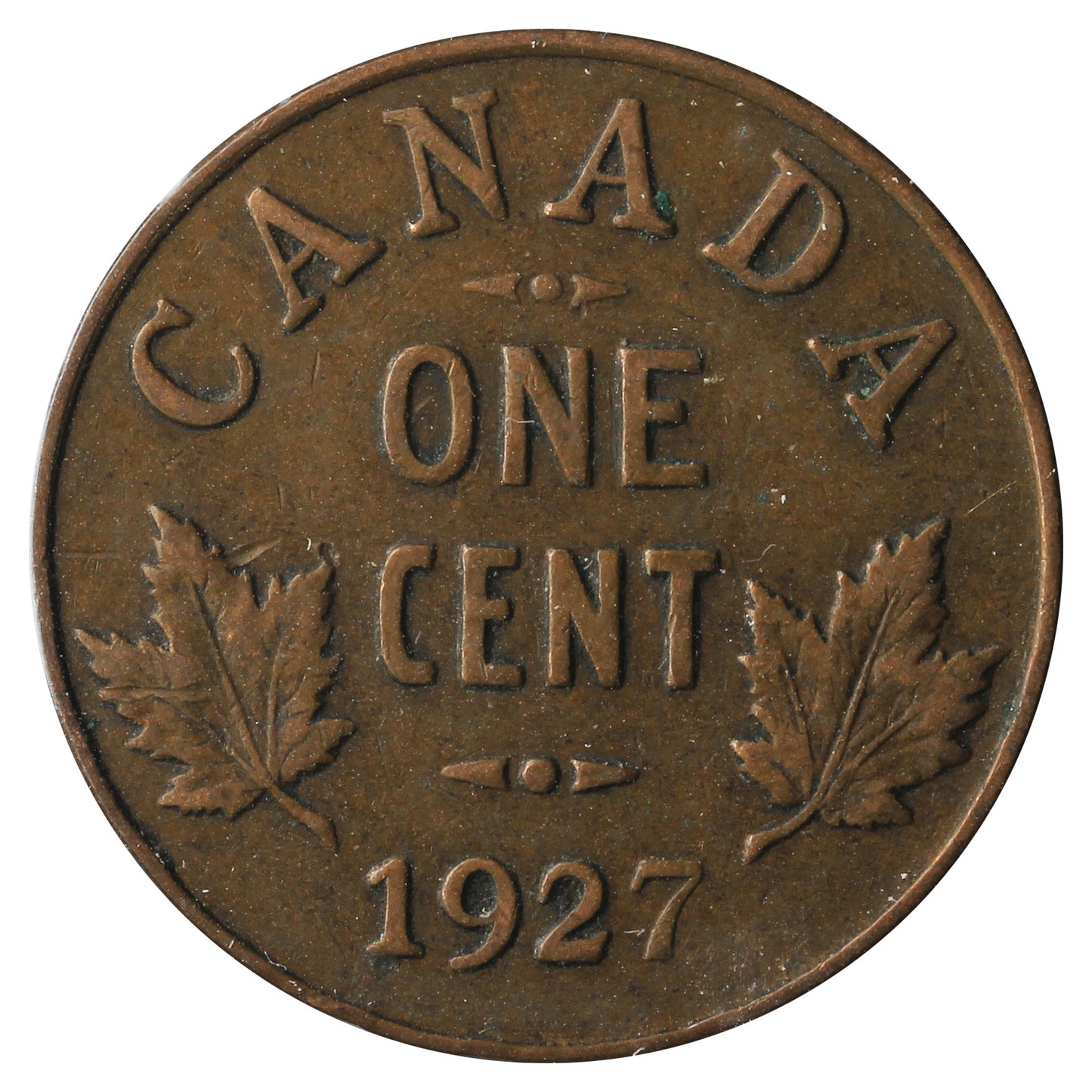 1927 Canada 1-Cent F-VF (F15) Scratched, Cleaned, or Impaired