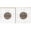 Pair of 1936 & 1937 USA Nickels (Indian Head/Buffalo Design), 2Pcs