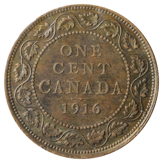 1916 Canada 1-Cent Extra Fine (EF40) Scratched, cleaned, or impaired