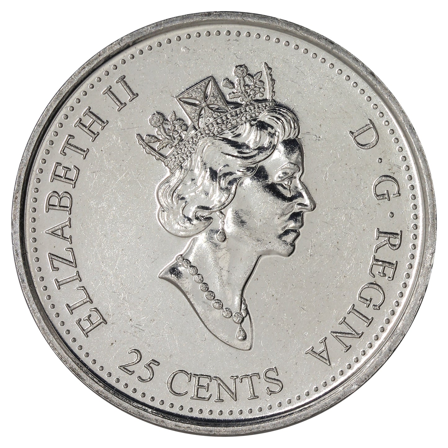 Dot Variety 1999 February Canada 25-Cents Choice BU (MS64)
