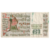 Ireland 1982-1987 1 Pound Note, E138, VF (Impaired)