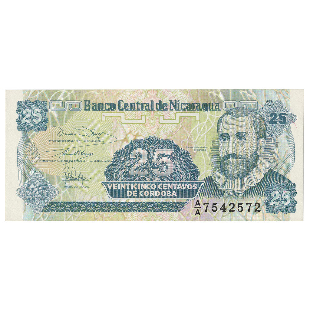 Nicaragua No Date (1991) 25 Centavos Note, Pick #170a, UNC