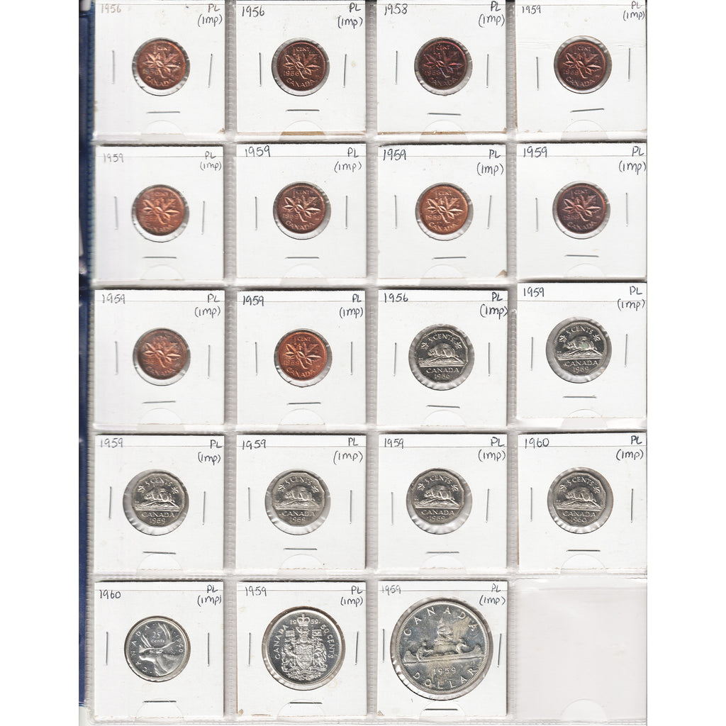 Lot of 19x 1956-1960 Canada Decimal Proof Like, 19Pcs (Impaired)
