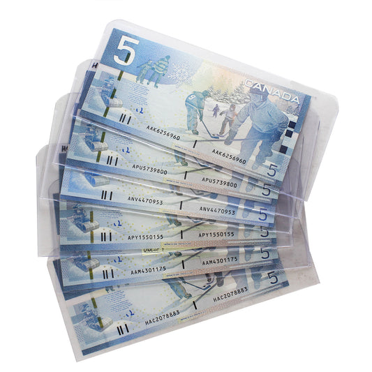 6x BC-62a, BC-67a & BC-67b 2006 & 2009 Canada $5 Notes J-C, UNC+, 6Pcs