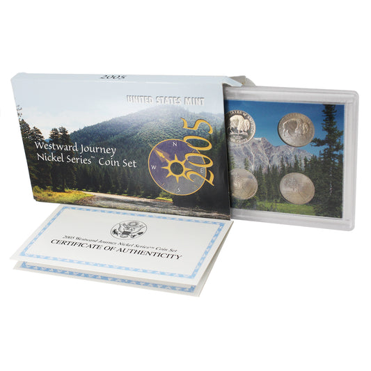 Pair of 2005 & 2006 PDS USA Westward Journey Nickel Sets, 2Pcs (Toned)