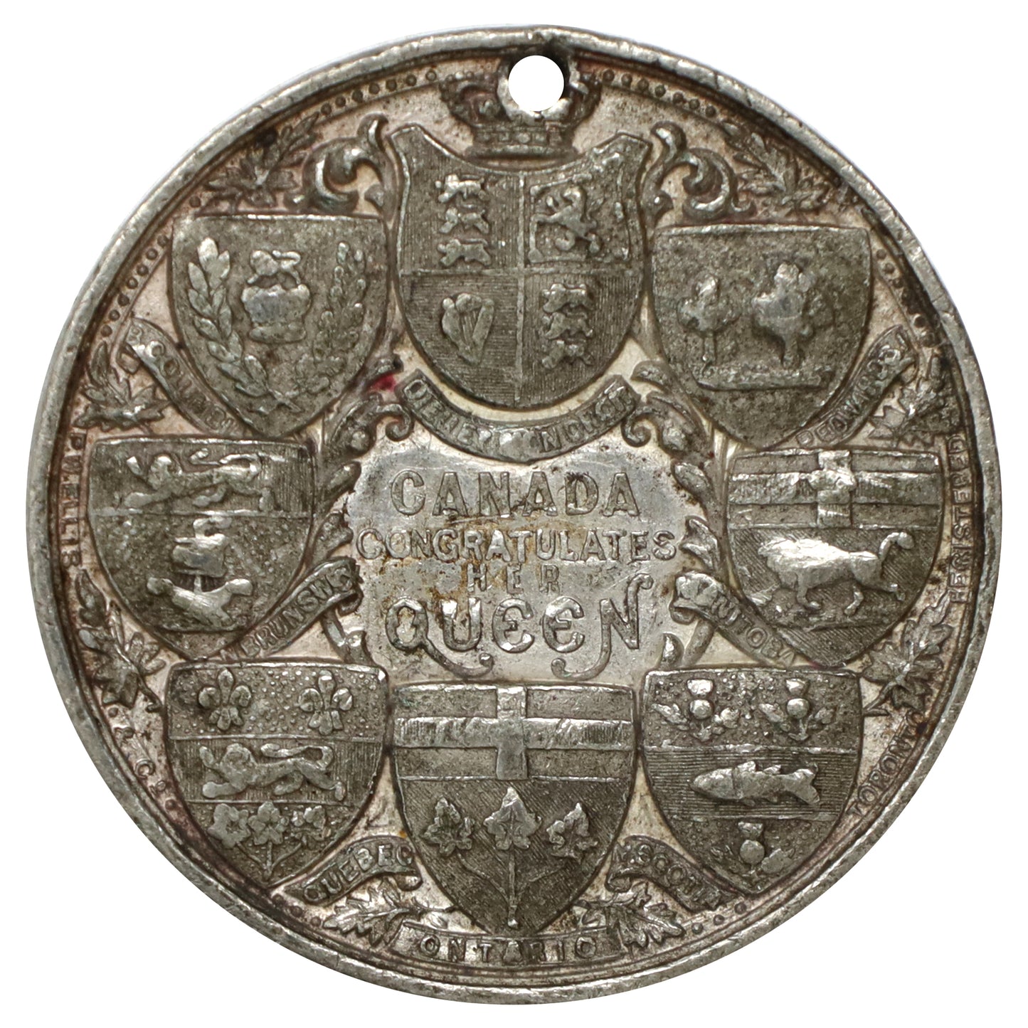 1897 Canada Queen Victoria's Diamond Jubilee Medallion (Hole)