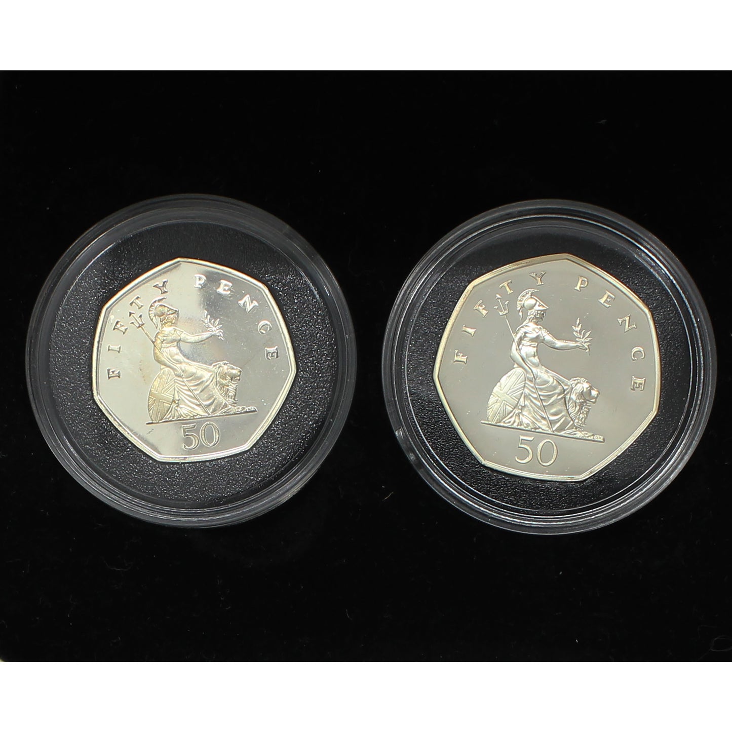 Great Britain 1997 50p Sterling Silver Proof 2-coin Set (Light toning)