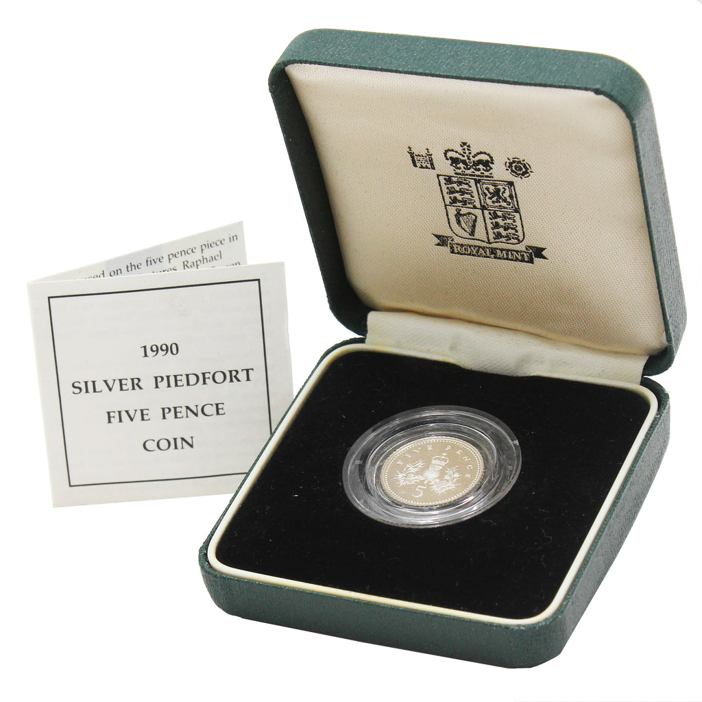 Great Britain 1990 5 Pence .925 Silver Piedfort in Case (Issues)