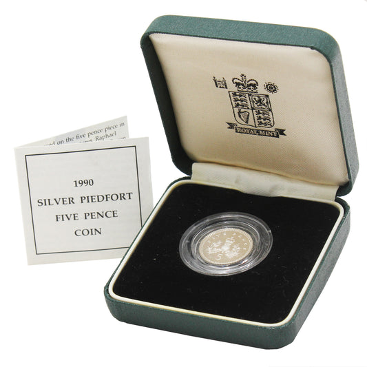 Great Britain 1990 5 Pence .925 Silver Piedfort in Case (Issues)