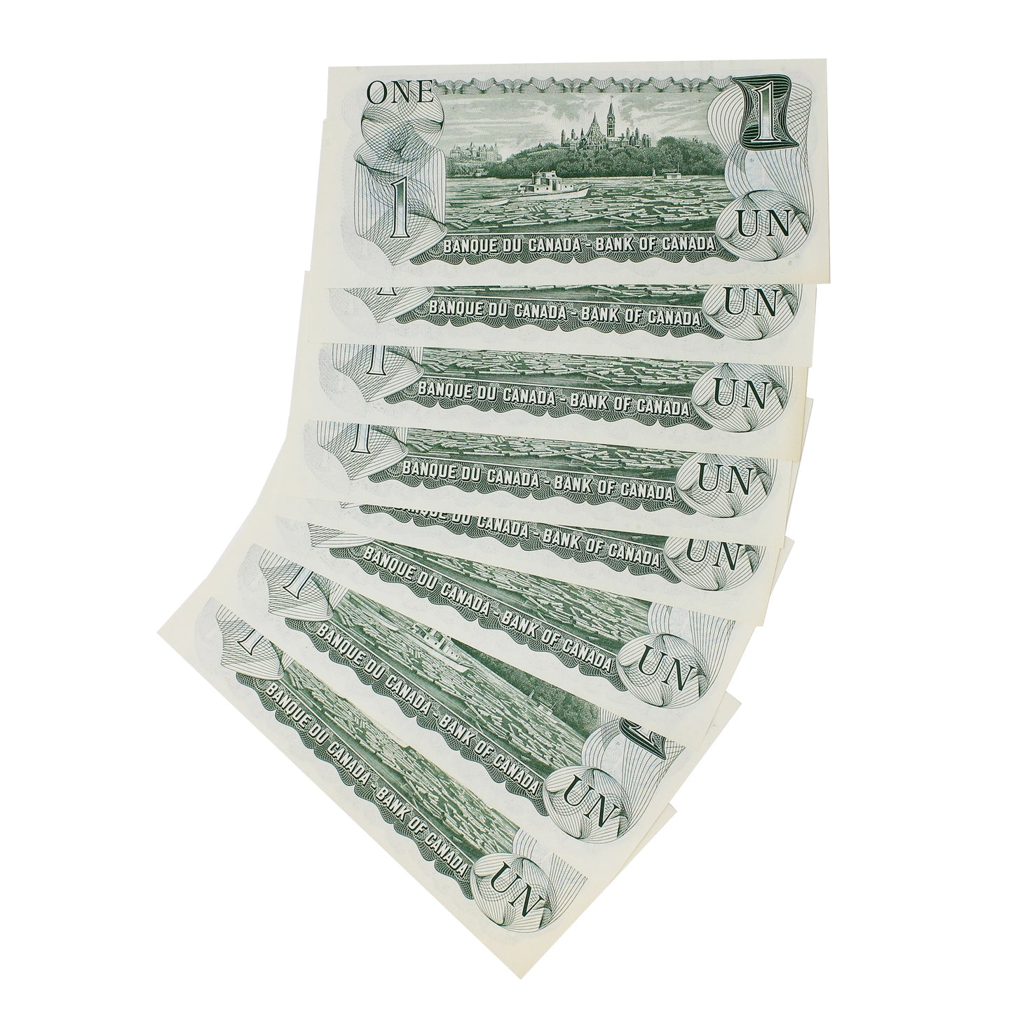 Lot of 8x Sequential 1973 Canada $1 Notes, Crow- Bouey, 8Pcs