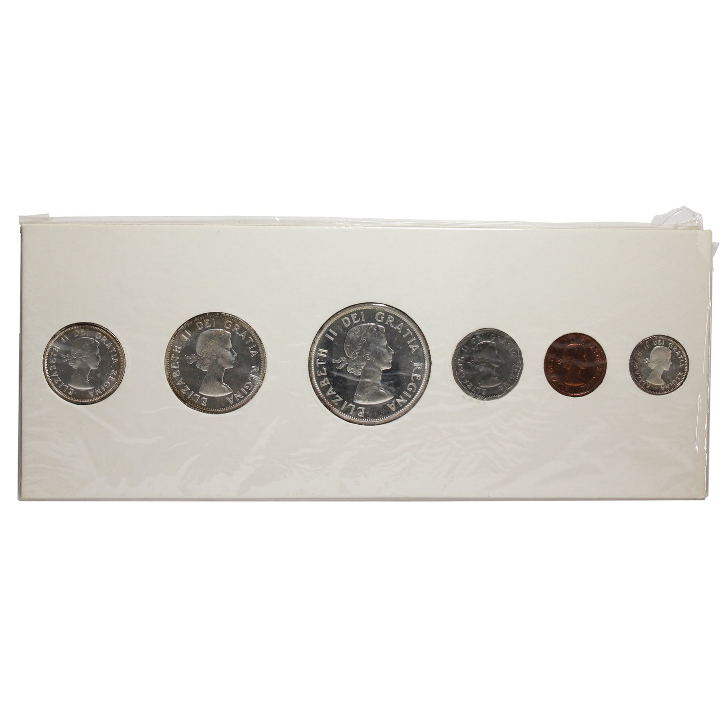 1958 Canada Proof Like Set in Original Cellophane and Card (Toned)