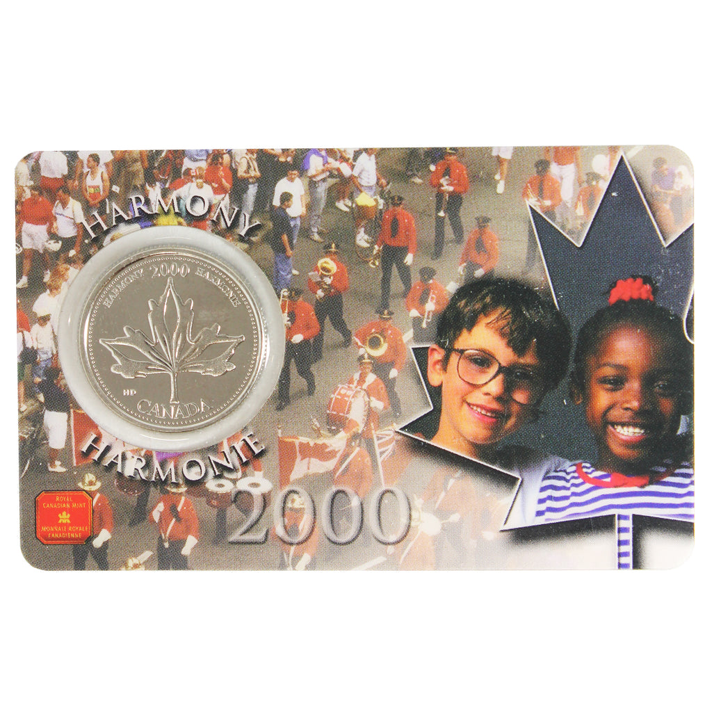 Lot of 21x 2000 Harmony Canada 25-cents in Cards, 21Pcs