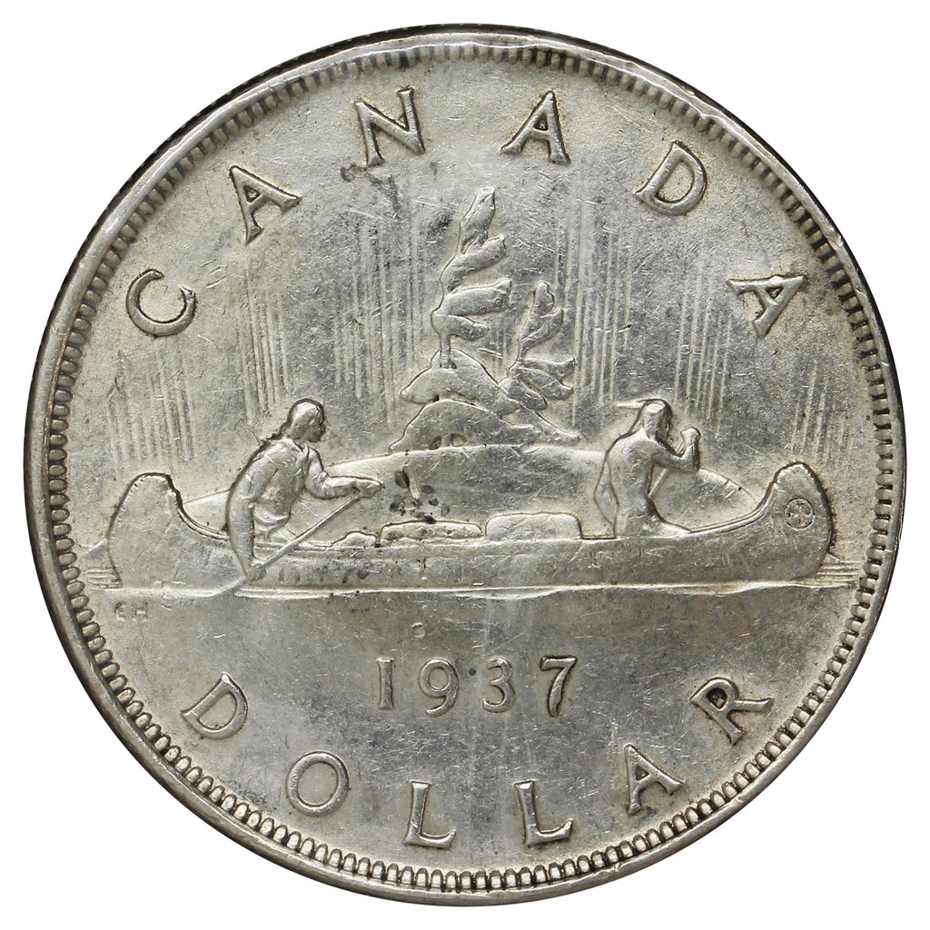 1937 Canada Dollar VF-EF (VF30) Scratched, cleaned or impaired