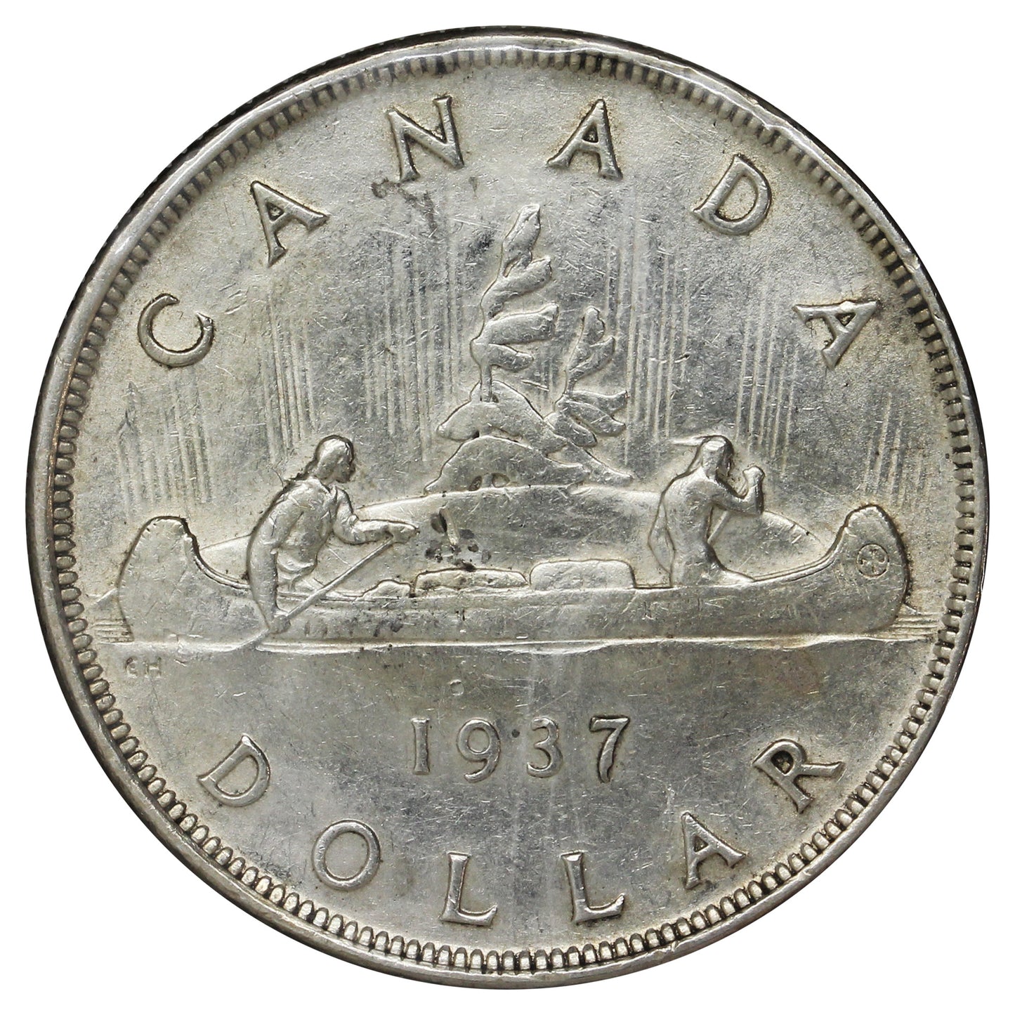 1937 Canada Dollar VF-EF (VF30) Scratched, cleaned or impaired