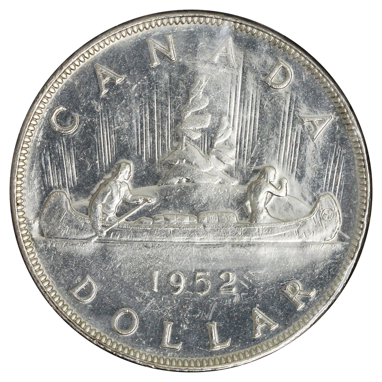 1952 NWL Canada Dollar EF-AU (EF45) Scratched, cleaned, or impaired