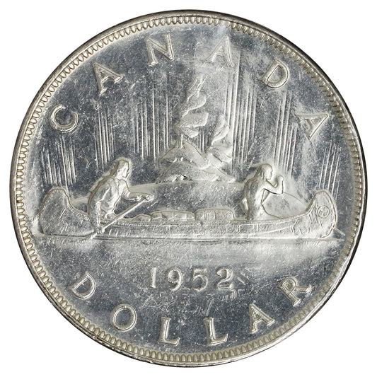 1952 NWL Canada Dollar EF-AU (EF45) Scratched, cleaned, or impaired
