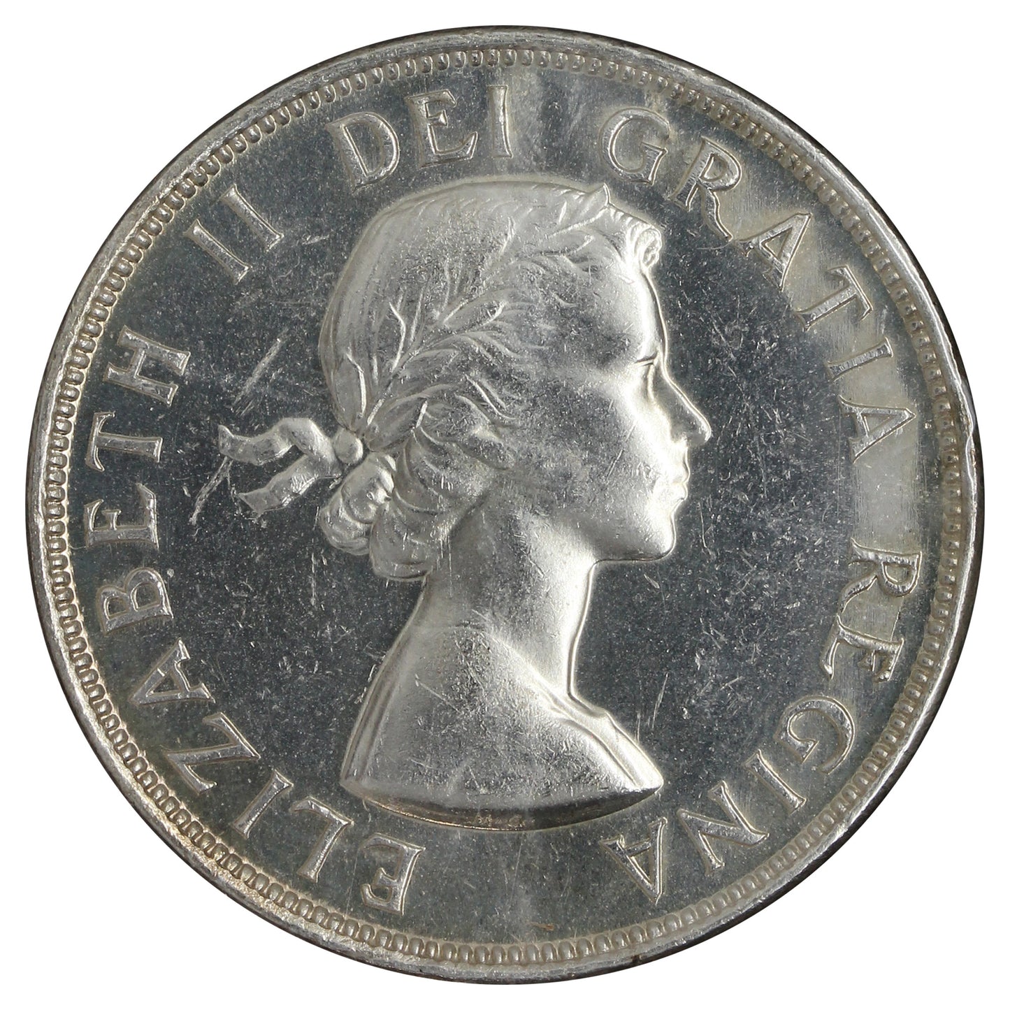 1953 NSS Canada Dollar AU-UNC (AU55) Scratched, Cleaned or Impaired.