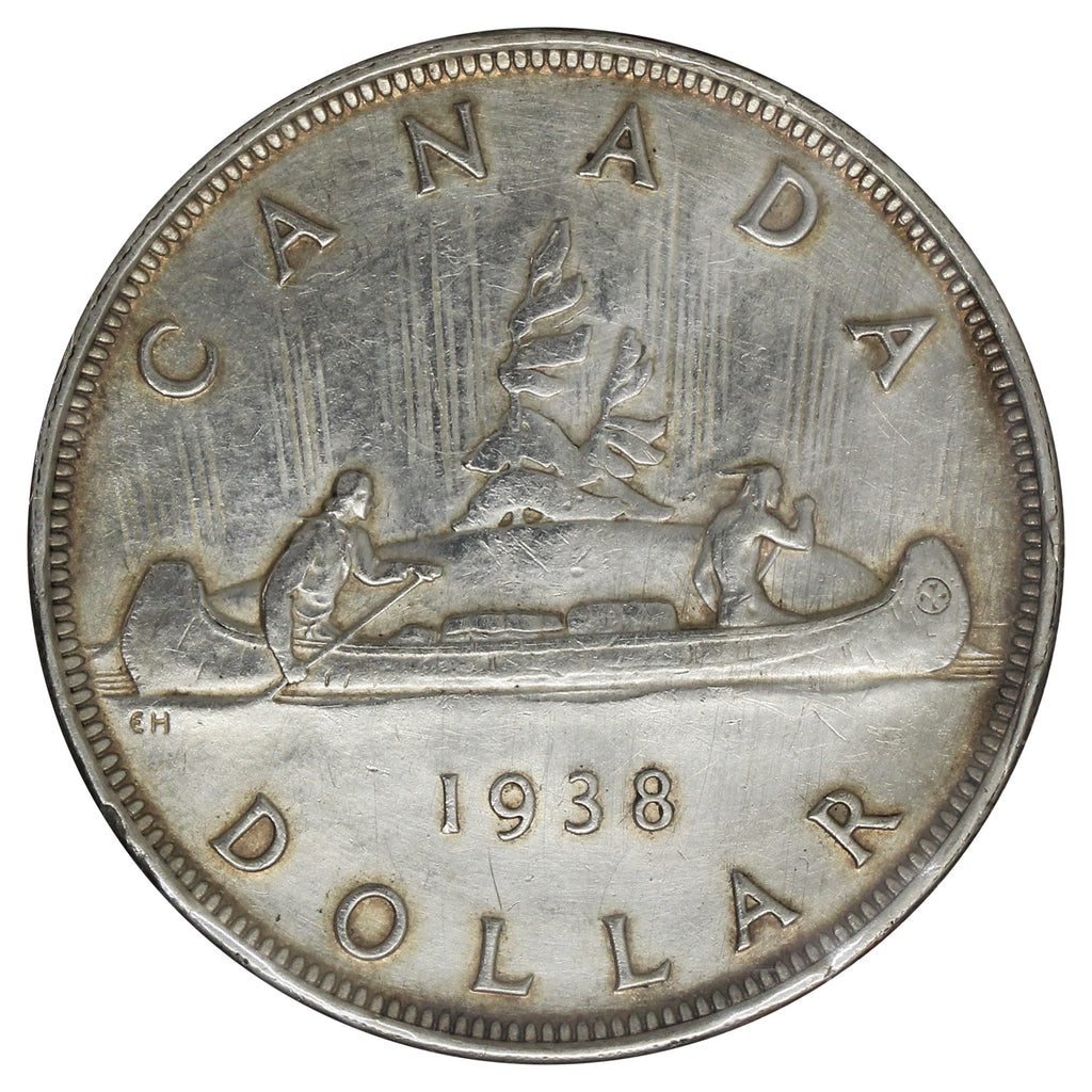 1938 Canada Dollar Extra Fine (EF40) Scratched, Cleaned or Impaired