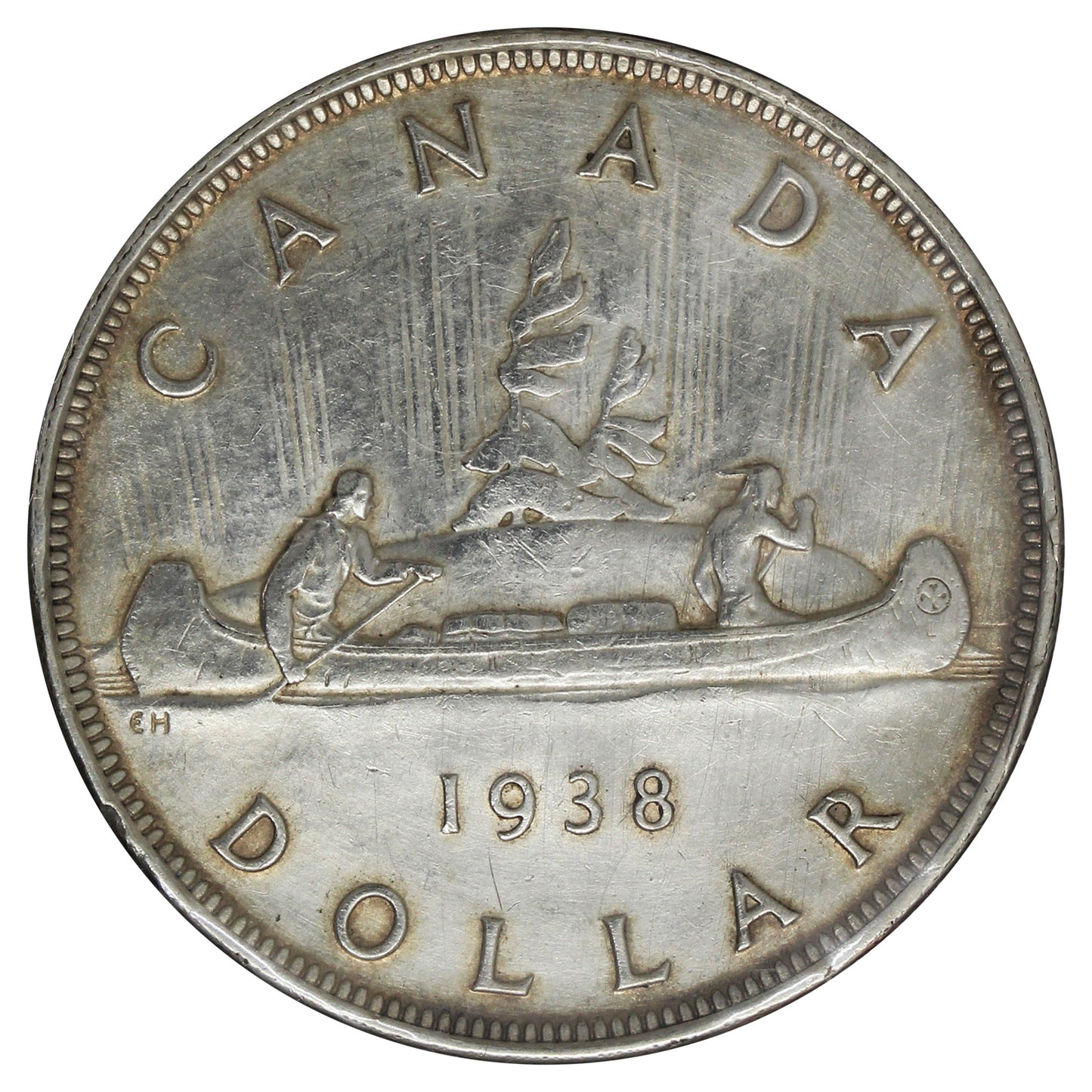 1938 Canada Dollar Extra Fine (EF40) Scratched, Cleaned or Impaired