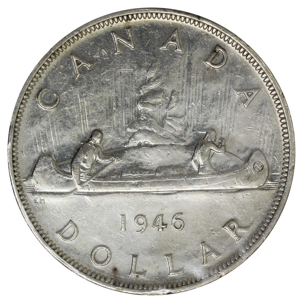 1946 Canada Dollar VF-EF (VF30) Scratched, cleaned, or impaired