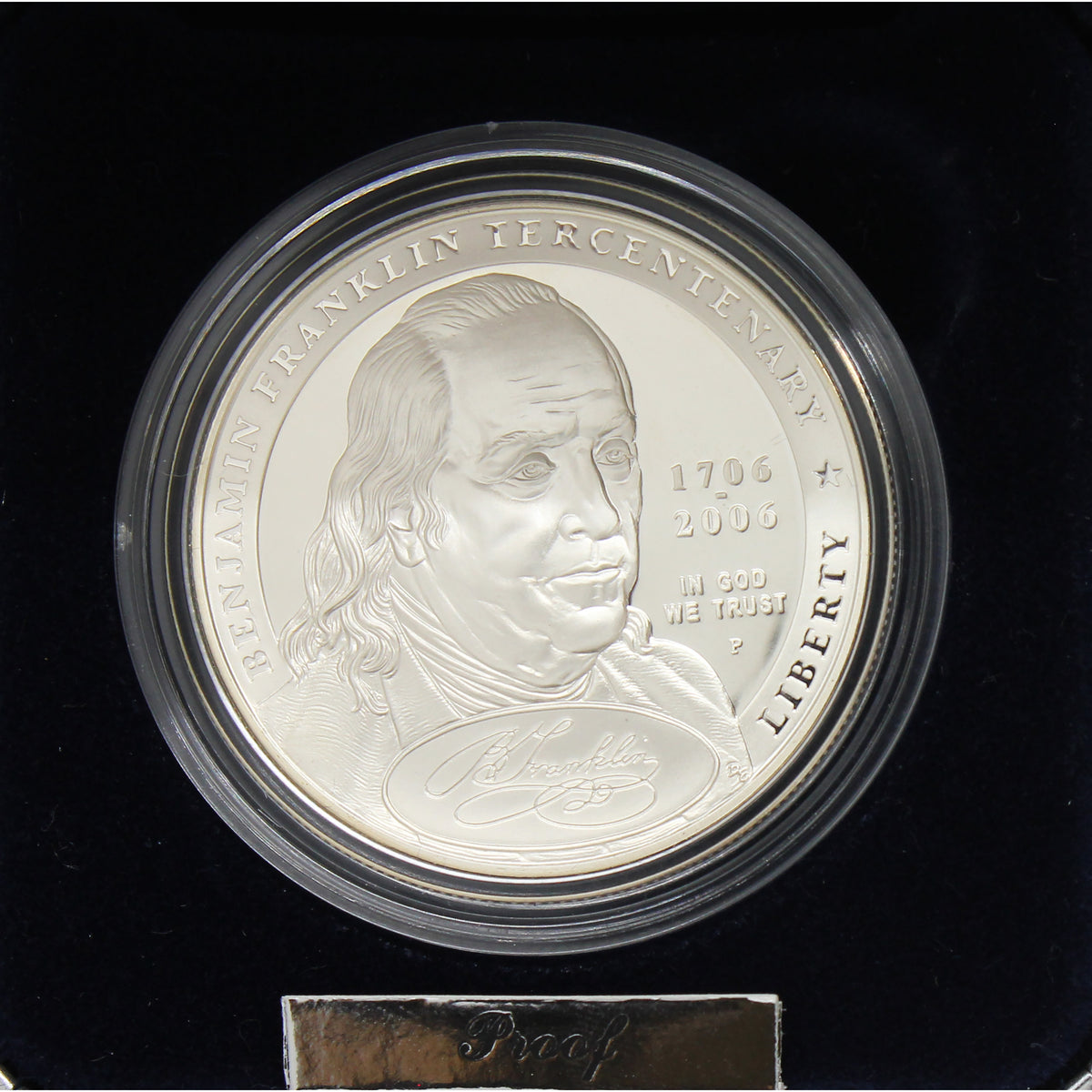 2006 P Benjamin Franklin; Founding Father Proof Silver Dollar (Toned)