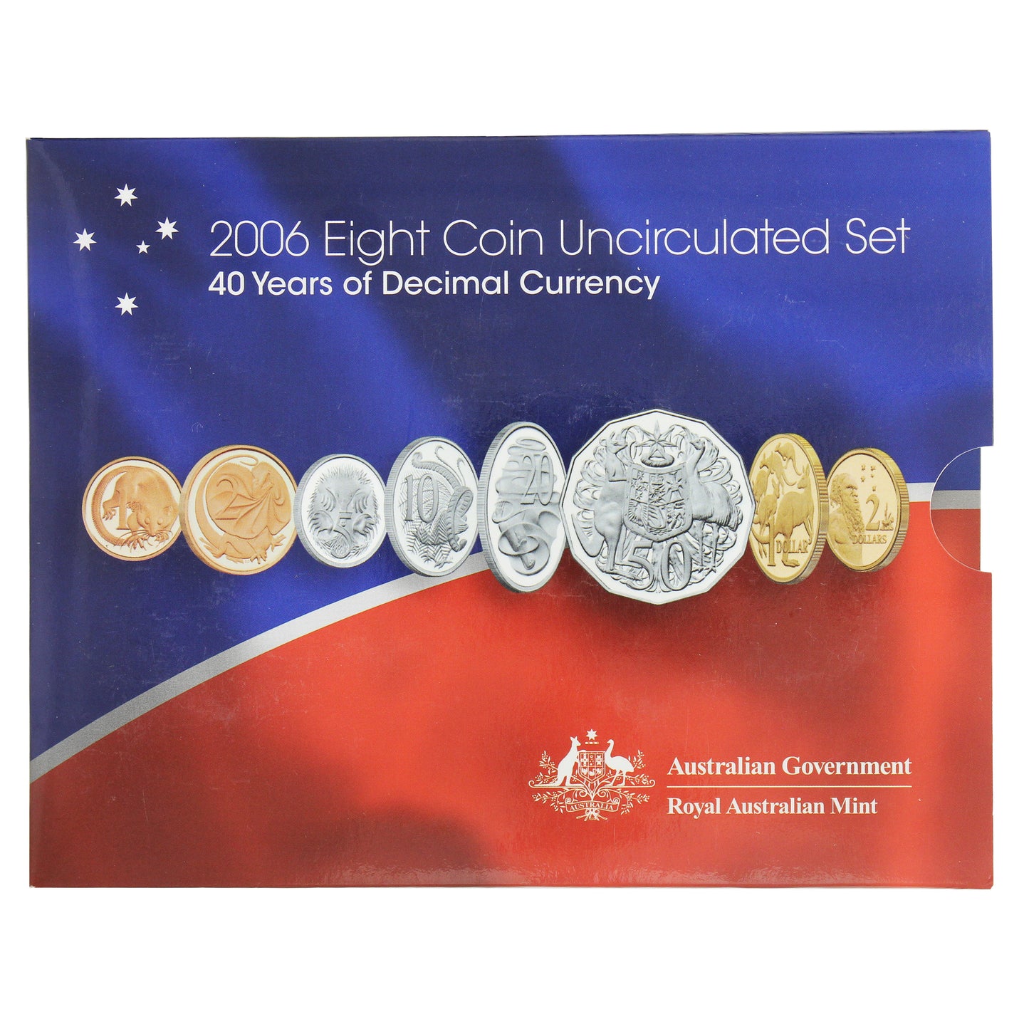 Australia 2006 40 Years of Currency - 8-coin Uncirculated Set (Spots)