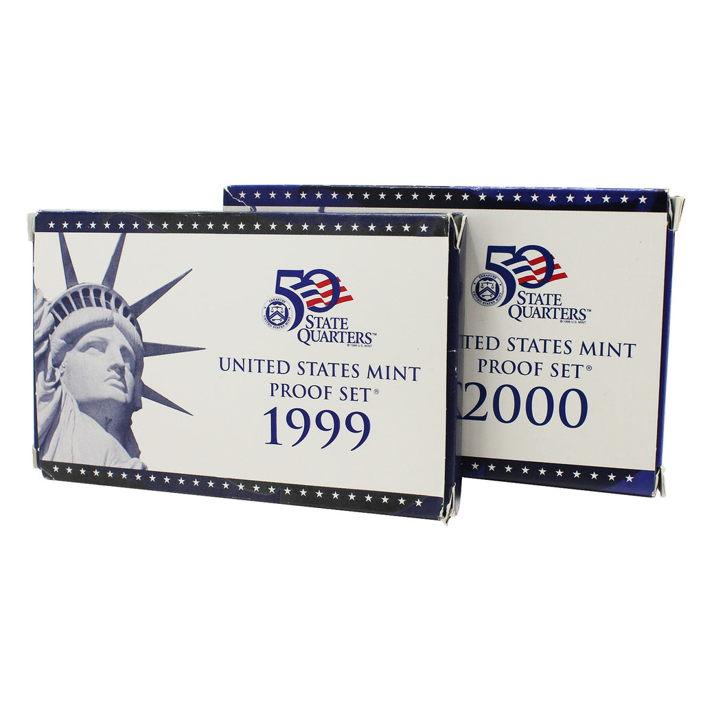 Pair of 1999 & 2000 USA Mint Proof Sets, 2Pcs (Issues)