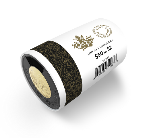 2022 Canada $2 Honouring Queen Elizabeth Special Wrap Roll of 25pcs (Black Ring)