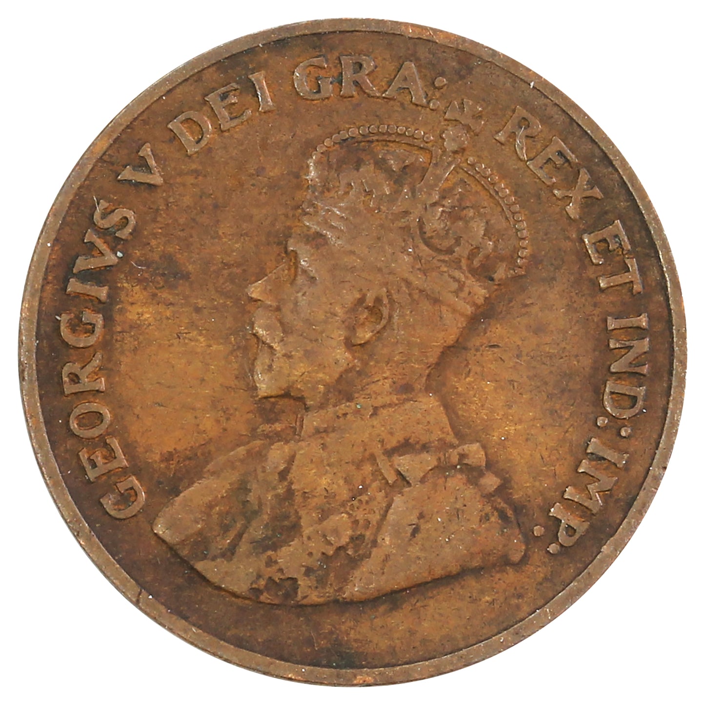 1925 Canada 1-cent F-VF (F15) Scratched, Cleaned or imparied.