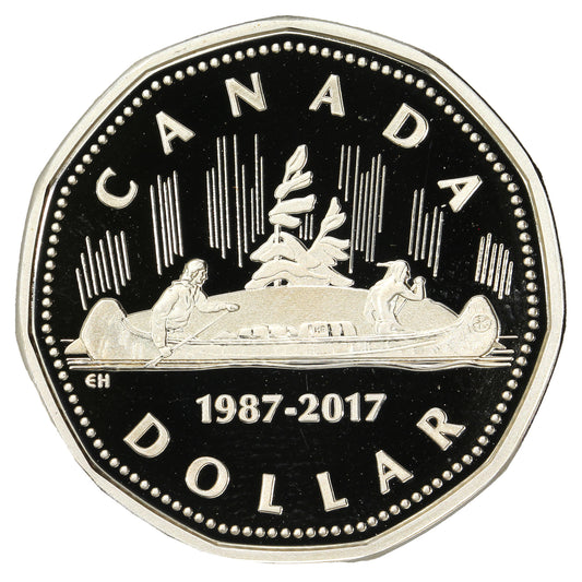 2017 Canada 30th Anniversary of the Loonie: Voyageur Dollar Fine Silver Proof (No Tax)