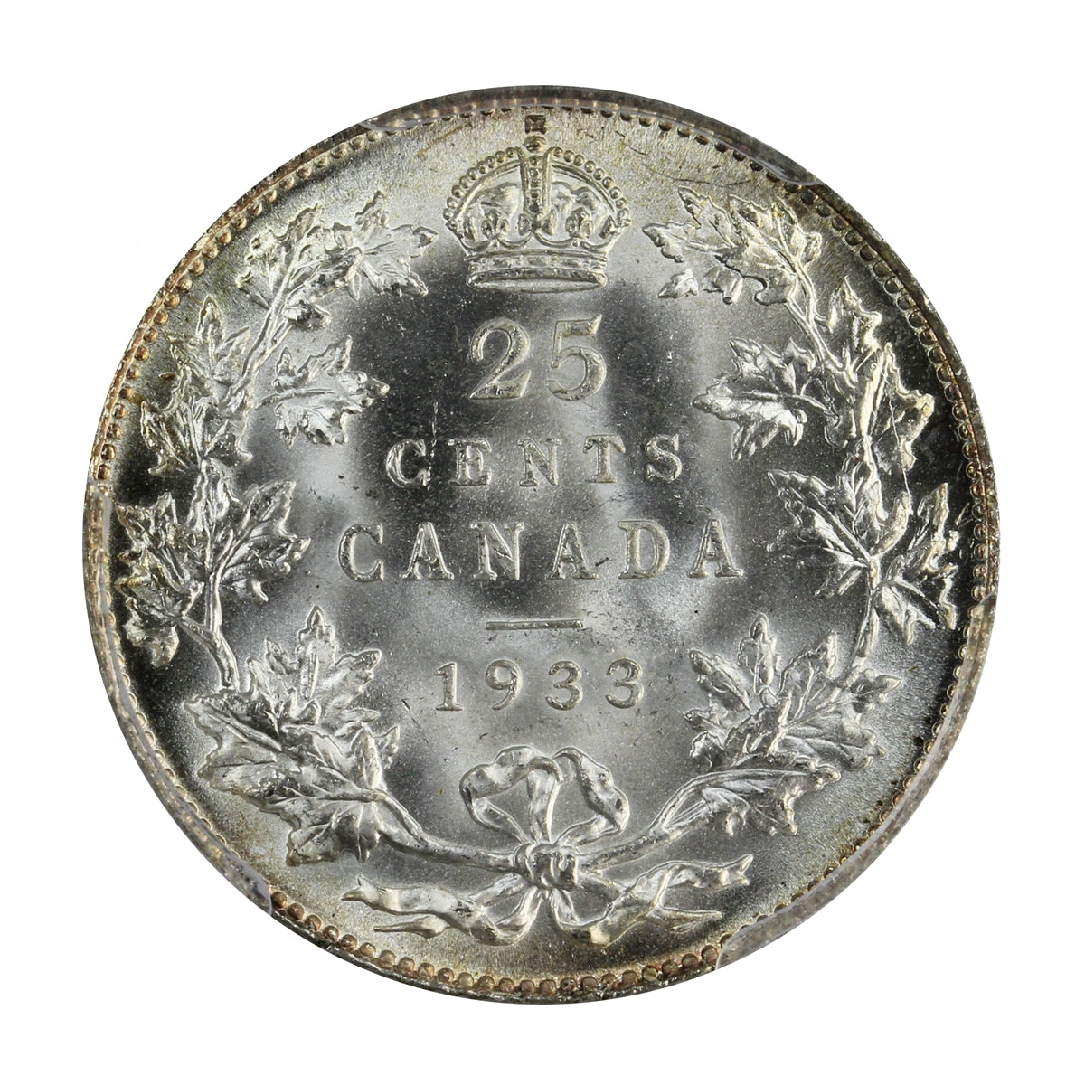 1933 Canada 25-cents PCGS Certified MS-66