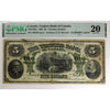 720-14-02a 1897 Traders Bank of Canada $5 Various-Warren, PMG Certified VF-20 (Stain)