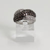 Sterling Silver Light Brown Overlap Statement Ring Size - 8