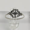 Sterling Silver Antiqued Openwork Dainty Ring - 5