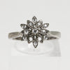 Sterling Silver Clear Stone Snowflake Ring - Size 6