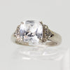 Sterling Silver Clear Stone Ring - Size 4 1/2