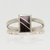 Sterling Silver Black Stone Ring - Size 8