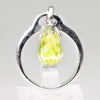 Lady's Sterling Silver Clear Stone Ring w Green Droplet Ring - Size 7