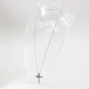 Lady's Sterling Silver Heart & Cross Necklace - 17"