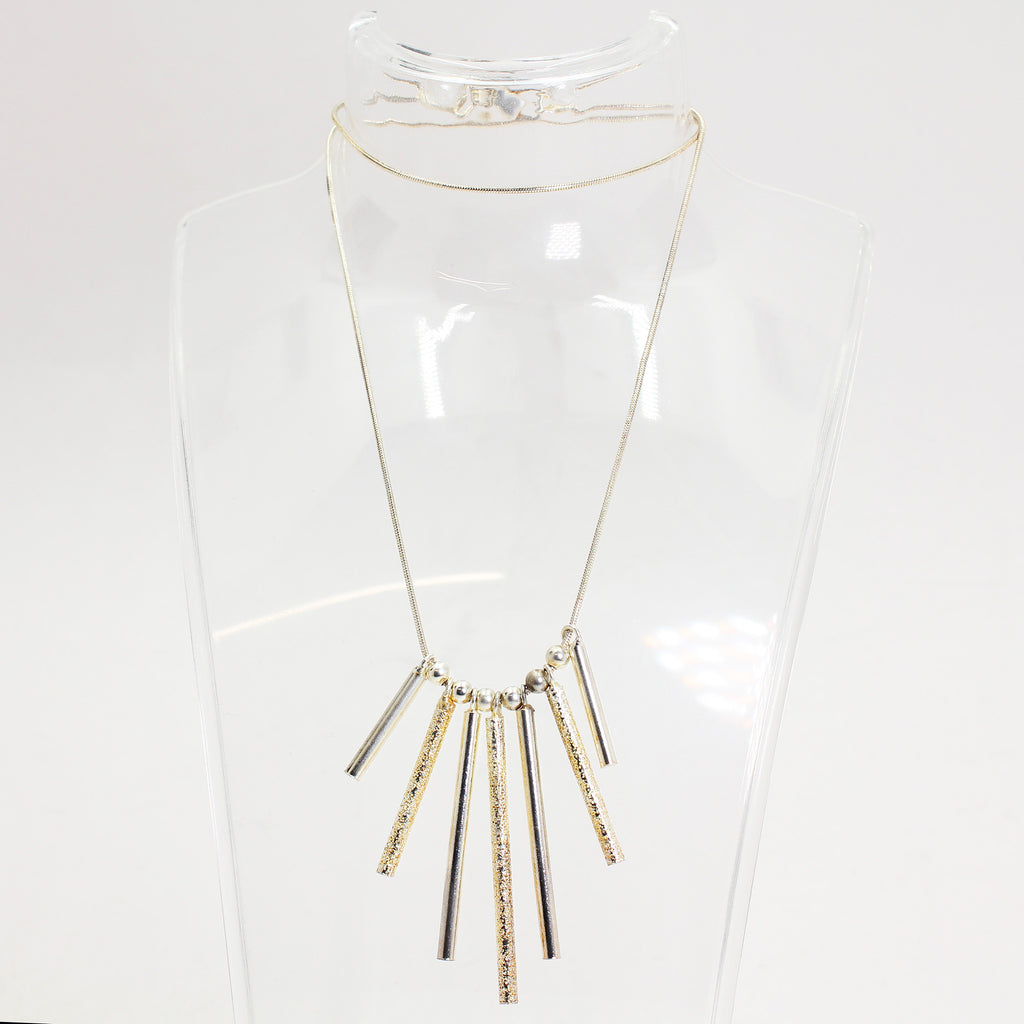 Lady's Sterling Silver Unique Drop Necklace - 18"