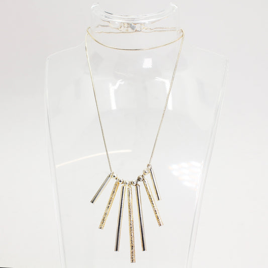 Lady's Sterling Silver Unique Drop Necklace - 18"