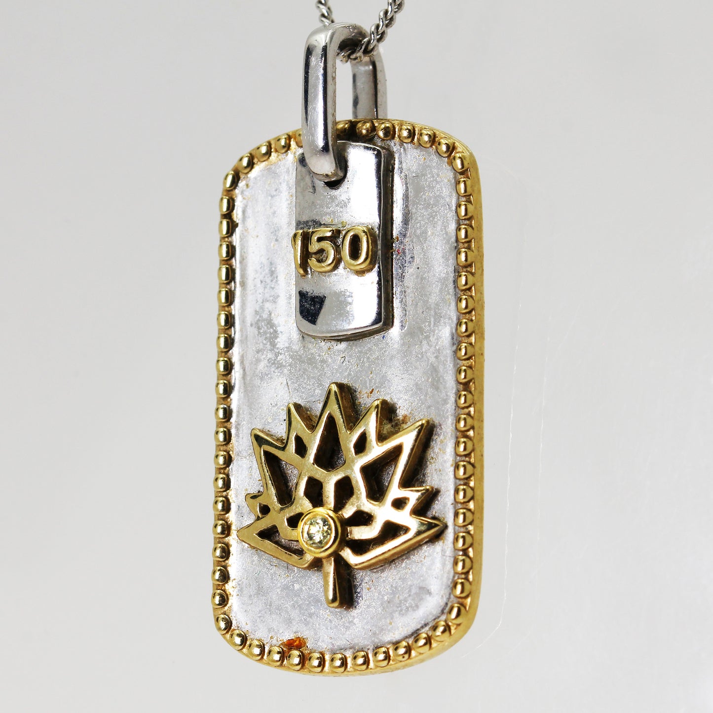 Unisex Sterling Silver Canada 150 Necklace - 24"