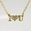 Lady's Sterling Silver Gold-Plated 'I Love U' Necklace - 17"