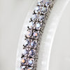 Lady's Sterling Silver Double Row Tennis Style Bracelet - 7 1/2"