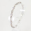 Lady's Sterling Silver Rectangular Clear Stone Bracelet - 7 1/2"